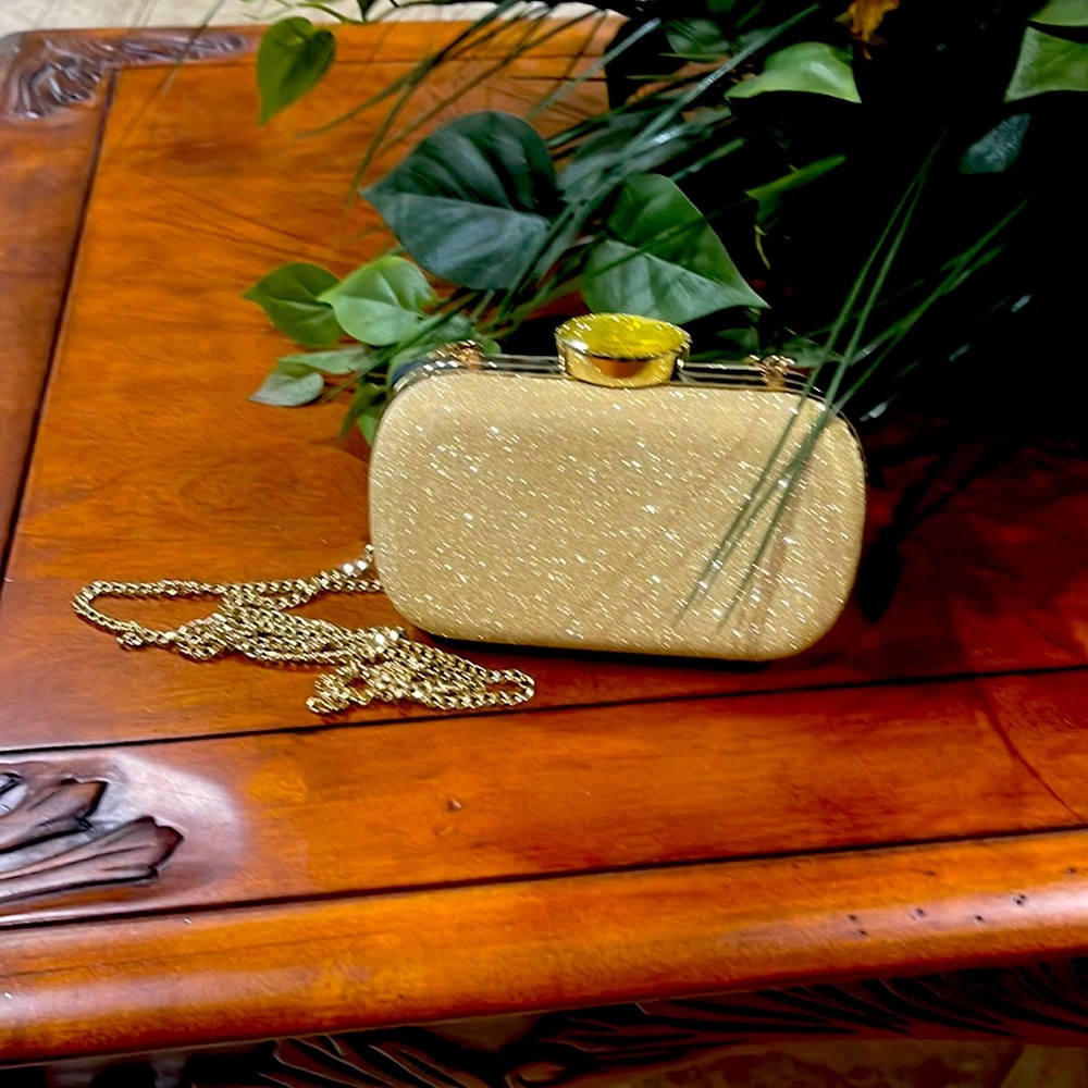 Gold Metallic clutch purse